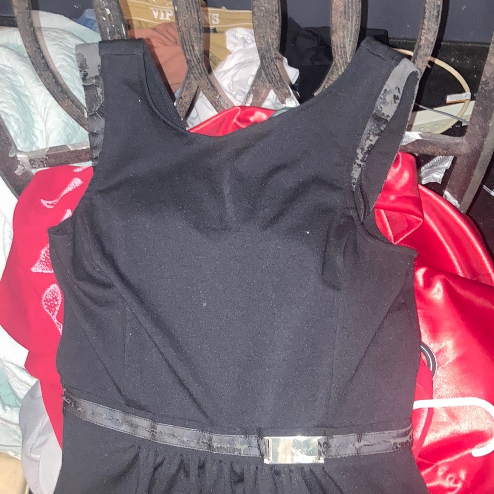 Black gold belted Dress